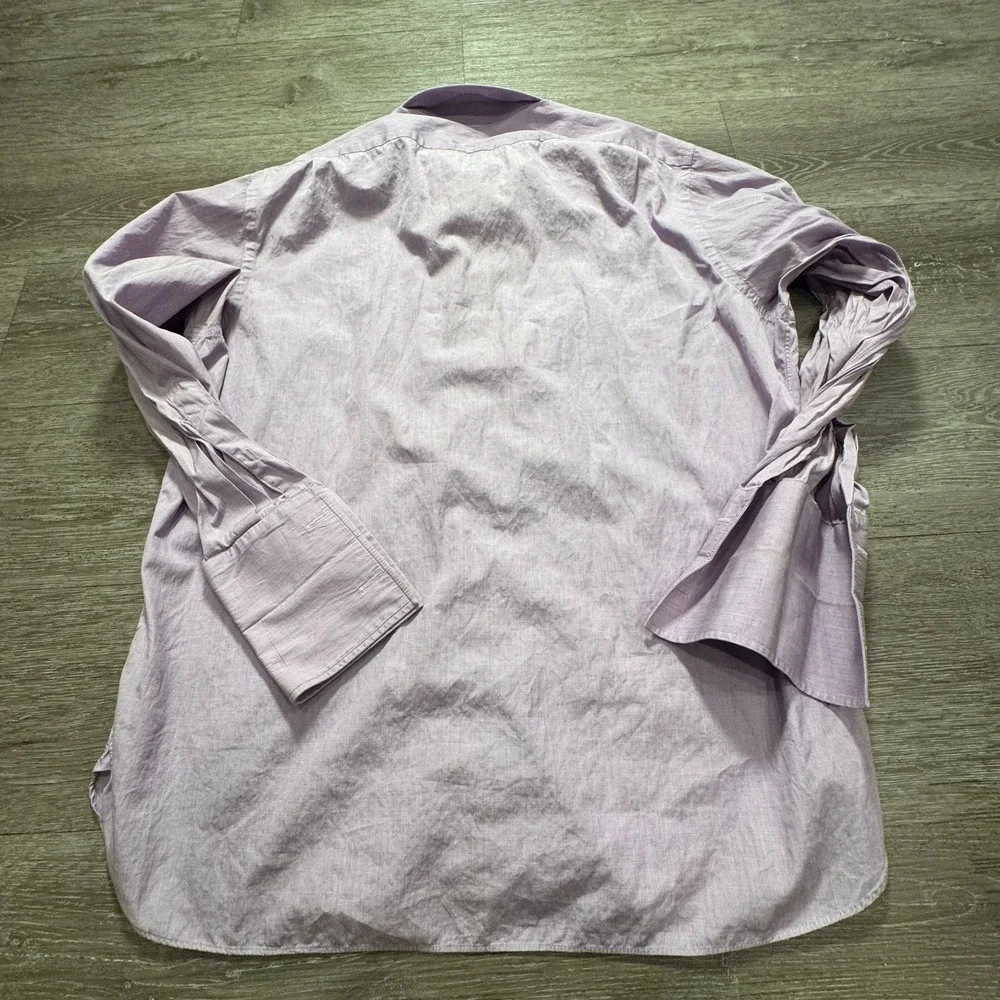 Ralph Lauren Shirt Mens 17 Purple Label Pink French Cuff Italy Cotton Old Money
